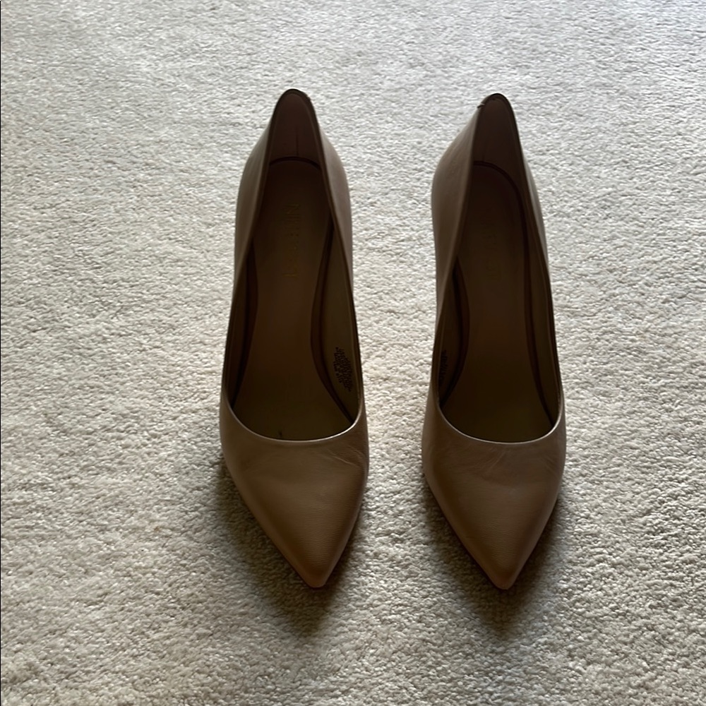 Nine West Tan Heels Pointed Toe Stiletto